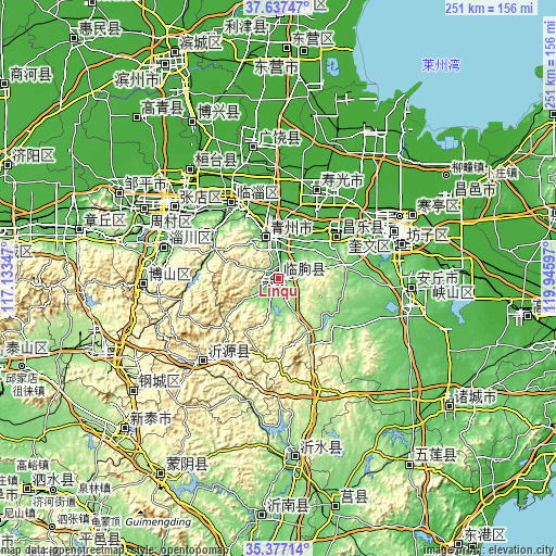 Topographic map of Linqu