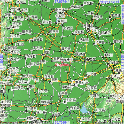 Topographic map of Qingnian