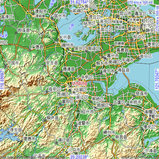 Topographic map of Linping