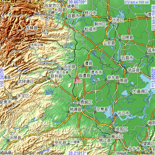 Topographic map of Linli