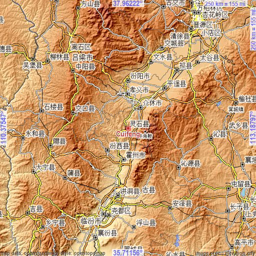 Topographic map of Cuifeng