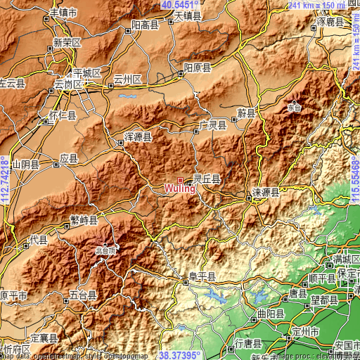 Topographic map of Wuling