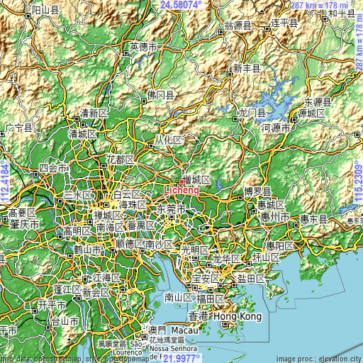Topographic map of Licheng