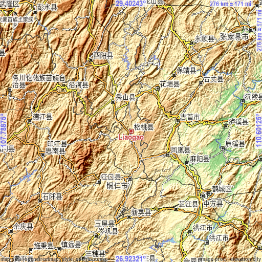 Topographic map of Liaogao