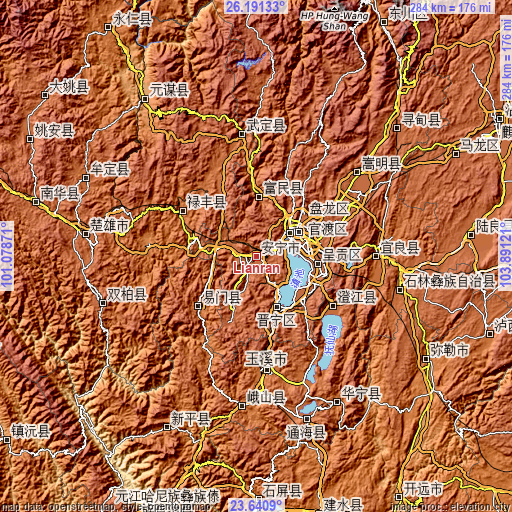 Topographic map of Lianran