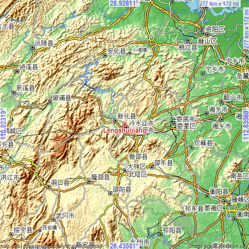 Topographic map of Lengshuijiang