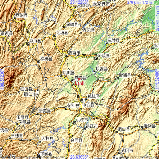 Topographic map of Lanli