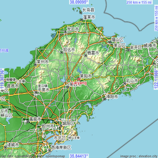 Topographic map of Laiyang