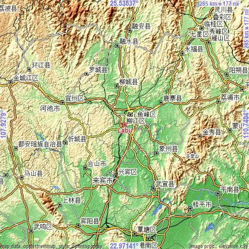 Topographic map of Labu