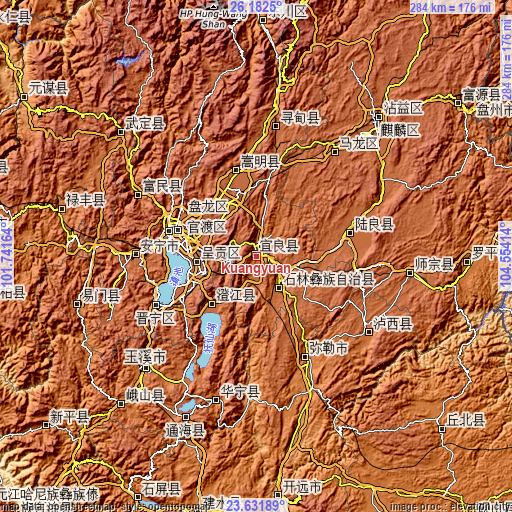 Topographic map of Kuangyuan