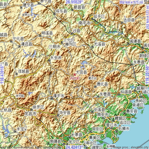 Topographic map of Junxi