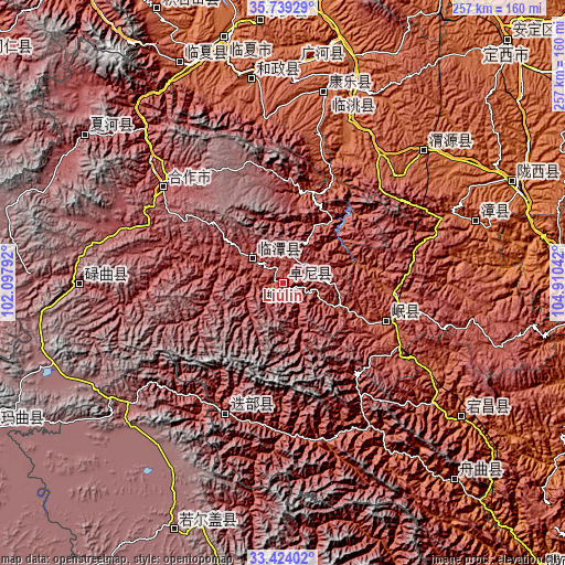 Topographic map of Liulin