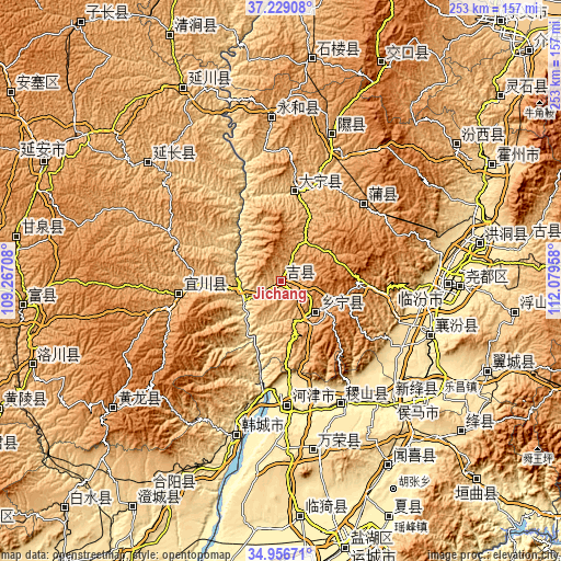 Topographic map of Jichang