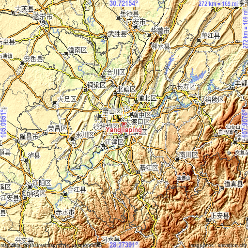 Topographic map of Yangjiaping