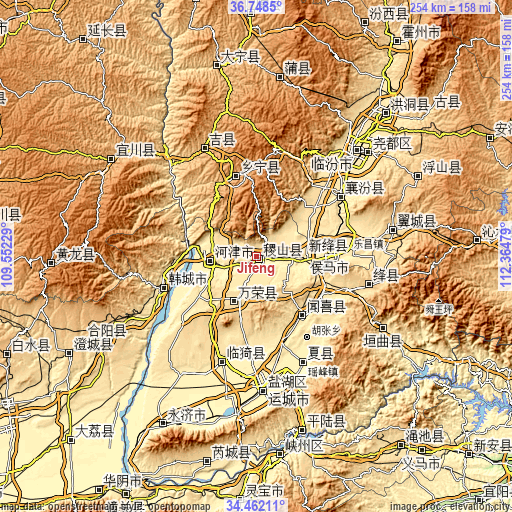 Topographic map of Jifeng