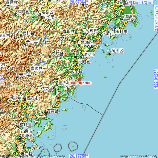 Topographic map of Jinxiang