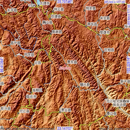 Topographic map of Jinping