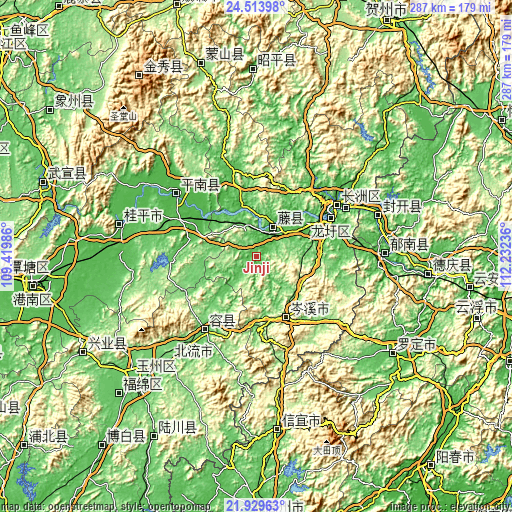 Topographic map of Jinji