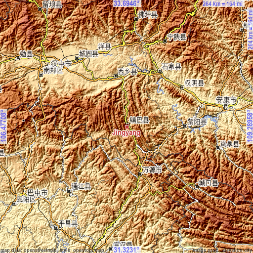 Topographic map of Jingyang