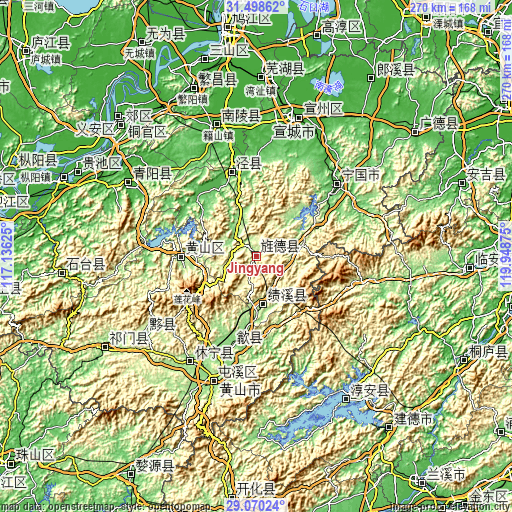 Topographic map of Jingyang