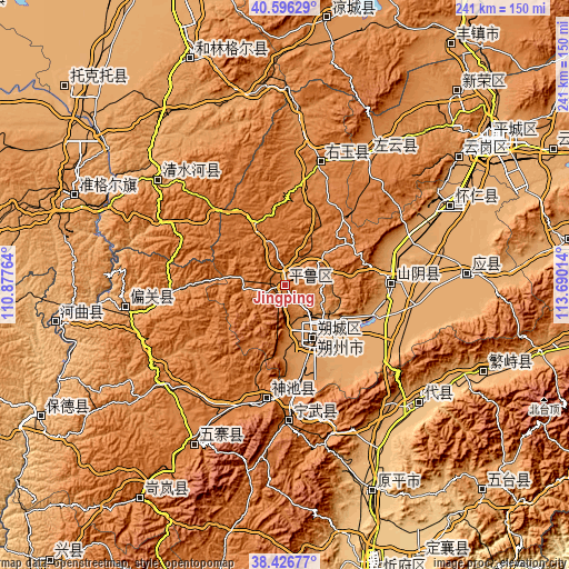 Topographic map of Jingping