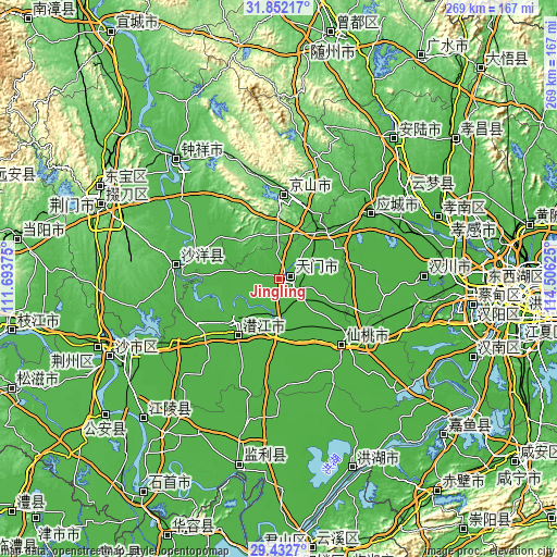 Topographic map of Jingling