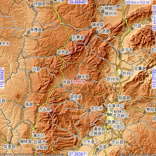 Topographic map of Echeng