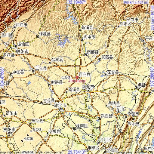 Topographic map of Jincheng
