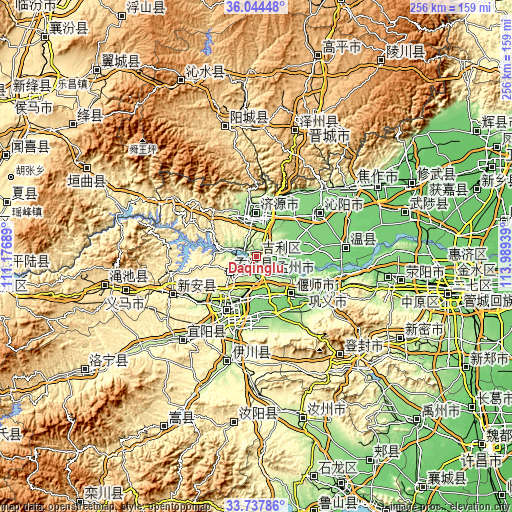 Topographic map of Daqinglu