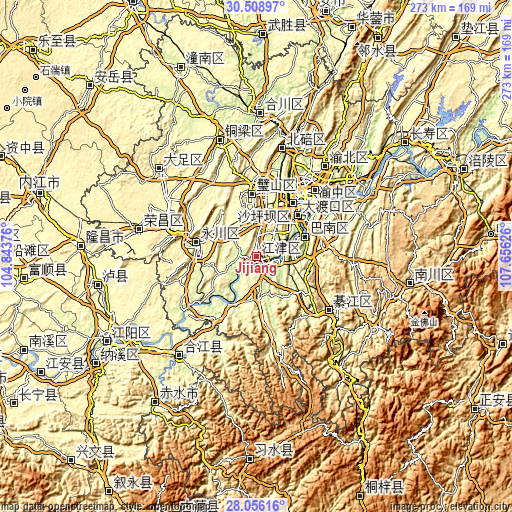 Topographic map of Jijiang