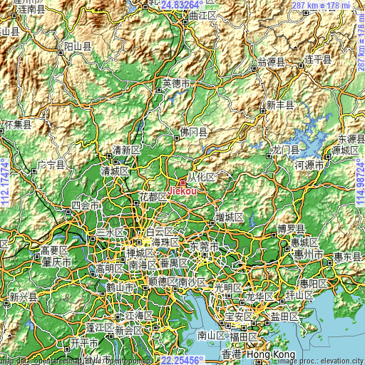 Topographic map of Jiekou