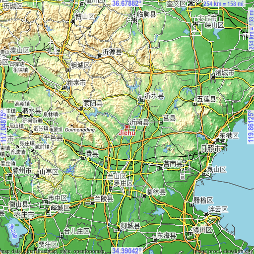 Topographic map of Jiehu