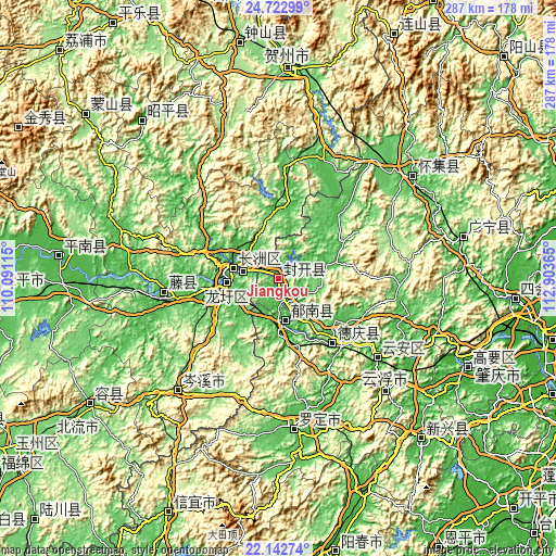 Topographic map of Jiangkou