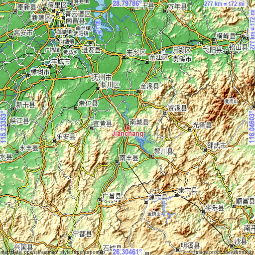 Topographic map of Jianchang