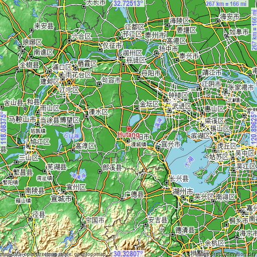 Topographic map of Hutang