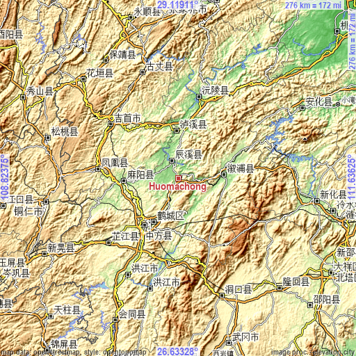 Topographic map of Huomachong