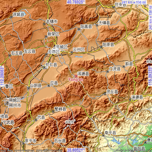 Topographic map of Yong’an