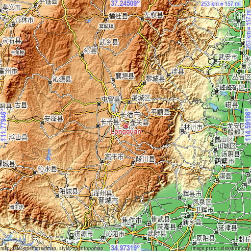 Topographic map of Longquan