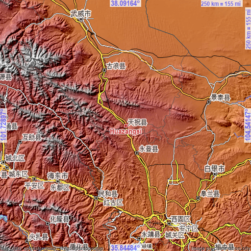 Topographic map of Huazangsi