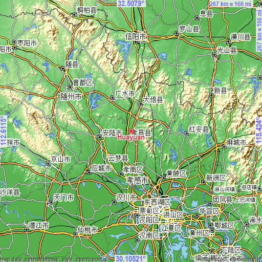 Topographic map of Huayuan