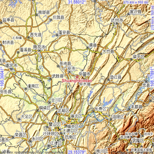 Topographic map of Shuanghejiedao