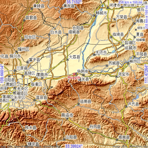 Topographic map of Huayin