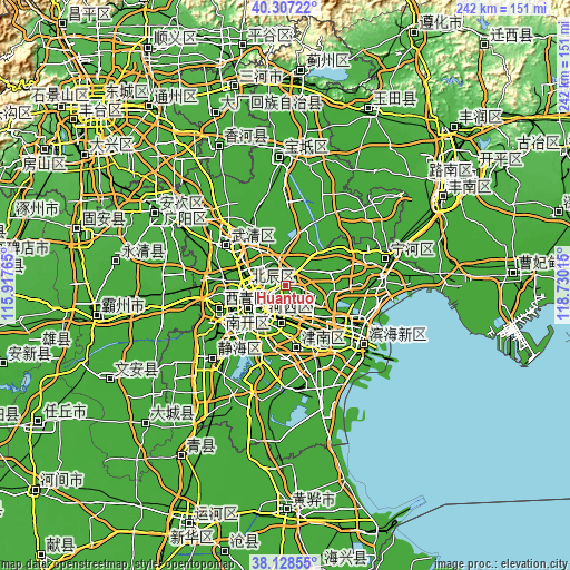 Topographic map of Huantuo