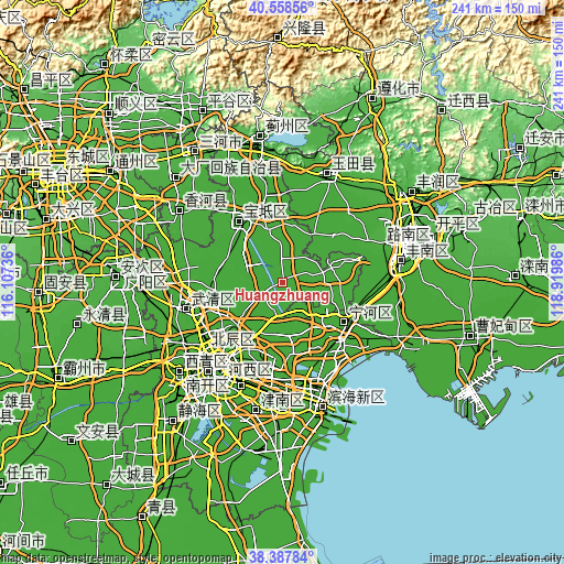 Topographic map of Huangzhuang