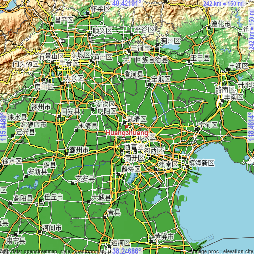 Topographic map of Huangzhuang