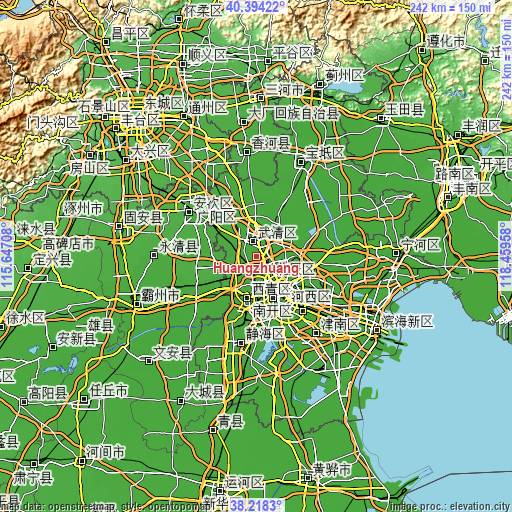 Topographic map of Huangzhuang