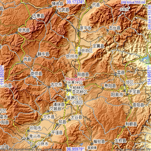 Topographic map of Huangzhai