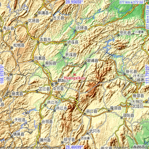 Topographic map of Huangxikou