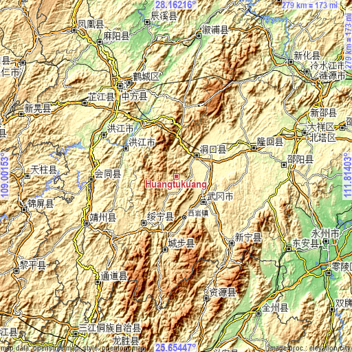 Topographic map of Huangtukuang