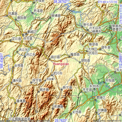 Topographic map of Huangqiao